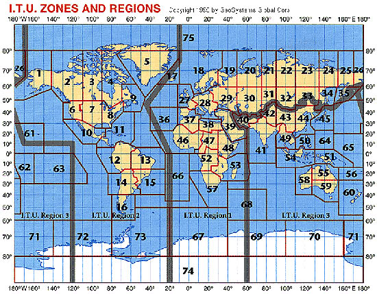 ITU Zones Map